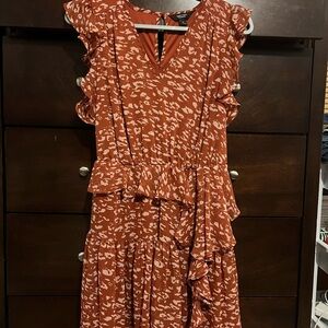 Simply Vera Vera Wang Asymmetrical Ruffled Dress - Orange